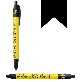 Bolígrafo De Tinta Negra Nombre de Monograma Inicial Gold Personalizado, Lu