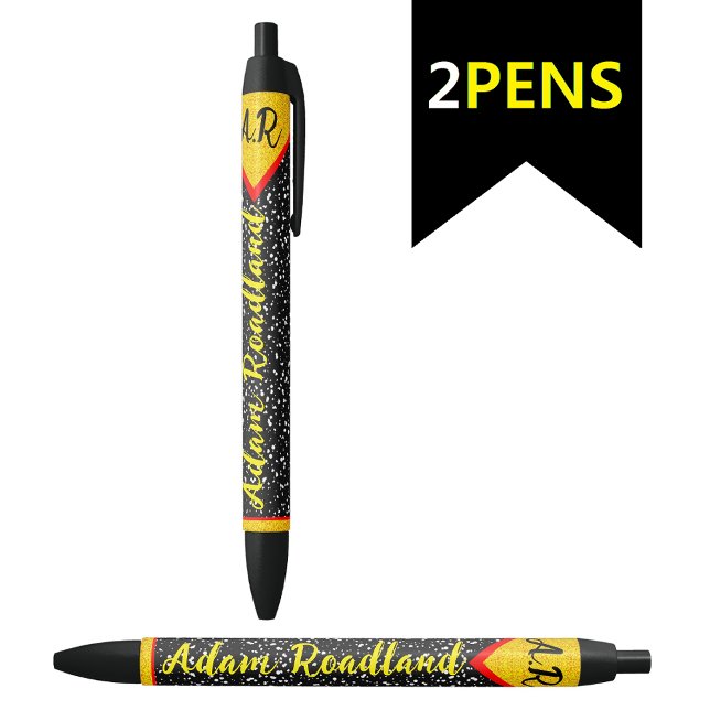 Bolígrafo De Tinta Negra Nombre de monograma inicial personalizado, elegant (Fancy monogram name pen)