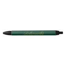 Nombre de negocio único tipografía verde y dorado