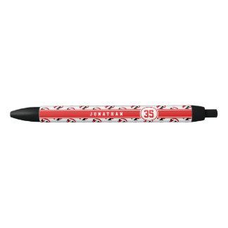 Bolígrafo De Tinta Negra nombre del jugador del equipo rojo de voleibol neg