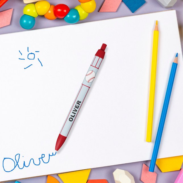 Bolígrafo De Tinta Negra Nombre deportivo de la pelota de béisbol (Subido por el creador)