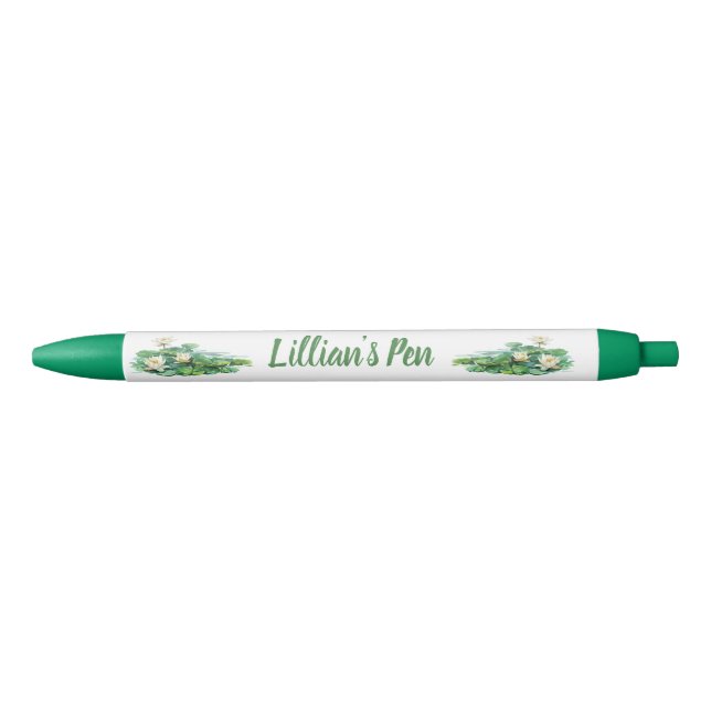 Bolígrafo De Tinta Negra Nombre elegante de Lily de Agua (Anverso)
