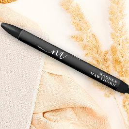 Bolígrafo De Tinta Negra Nombre Inicial de Caligrafía de Letra Moderna