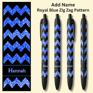 Bolígrafo De Tinta Negra Nombre Mid Royal Blue Zig Zag en negro