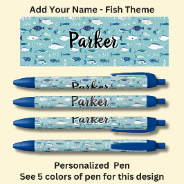Bolígrafo De Tinta Negra Nombre personalizado, amante de los peces