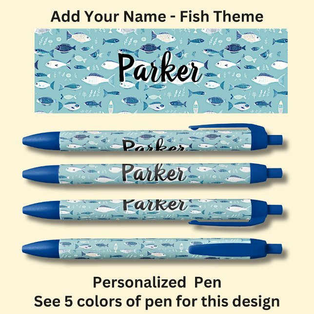 Bolígrafo De Tinta Negra Nombre personalizado, amante de los peces (Subido por el creador)