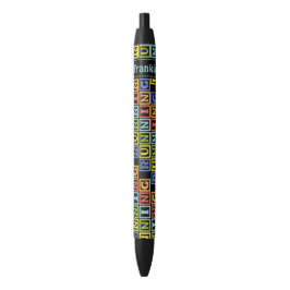 Bolígrafo De Tinta Negra Nombre personalizado del patrón de letras en ejecu