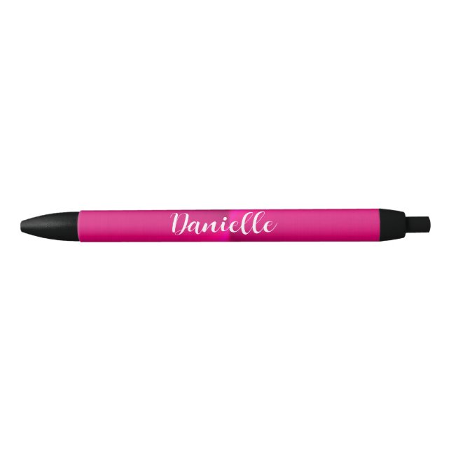 Bolígrafo De Tinta Negra Nombre personalizado metalizado falso brillante ro (Anverso)