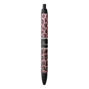Bolígrafo De Tinta Negra Nombre personalizado purpurina rosa pastel impresi