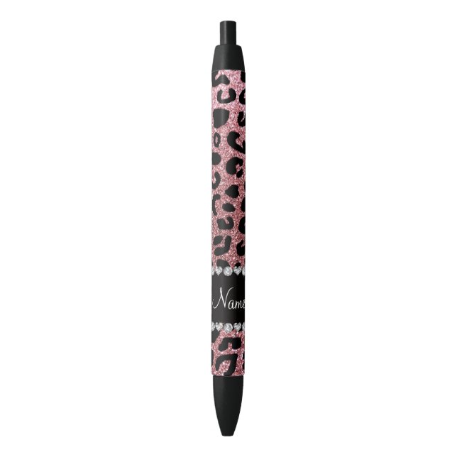 Bolígrafo De Tinta Negra Nombre personalizado purpurina rosa pastel impresi (Frente vertical)