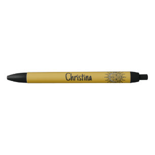Bolígrafo De Tinta Negra Nombre personalizado Sol Azteca