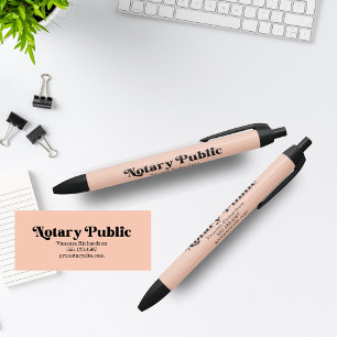 Bolígrafo De Tinta Negra Notario de color rosa de promoción pública de nego
