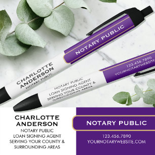 Bolígrafo De Tinta Negra Notario regalo público promocional Purple Business