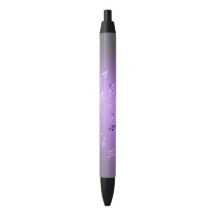 Bolígrafo De Tinta Negra Notas musicales en Moonlight Lilac