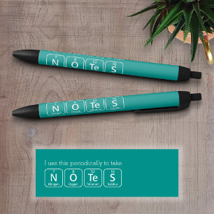 Bolígrafo De Tinta Negra Notas ortográficas de elementos de tabla periódico
