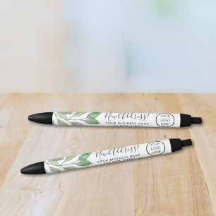 Bolígrafo De Tinta Negra Nueva dirección de logotipo comercial