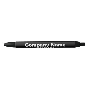 Bolígrafo De Tinta Negra Número de teléfono de la empresa en blanco y negro