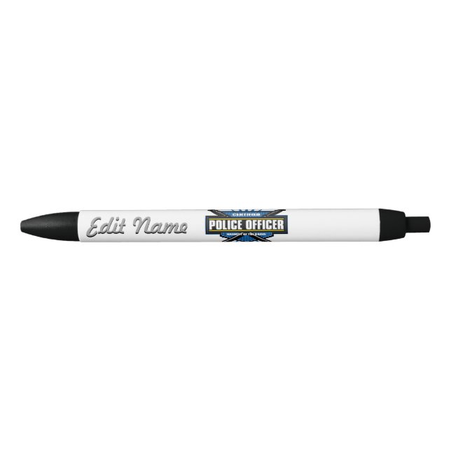 Bolígrafo De Tinta Negra Oficial de policía certificado (Anverso)