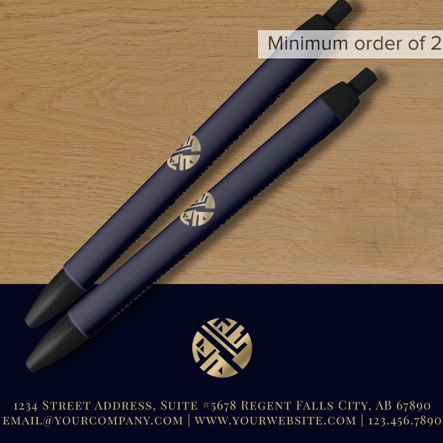 Bolígrafo De Tinta Negra Oficina de negocios Navy Blue Gold (Subido por el creador)