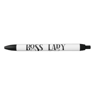 Bolígrafo De Tinta Negra Oficina de Tipografía de Boss Lady
