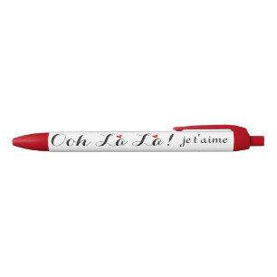 Bolígrafo De Tinta Negra ¡Oh La La! Je t'aime Pen
