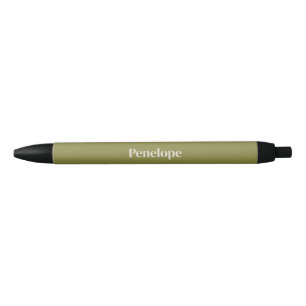 Bolígrafo De Tinta Negra Olive Minimalista Personalizado