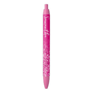 Bolígrafo De Tinta Negra Ombre, Purpurina rosa caliente de lujo