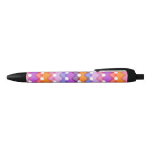 Bolígrafo De Tinta Negra Ondas retro