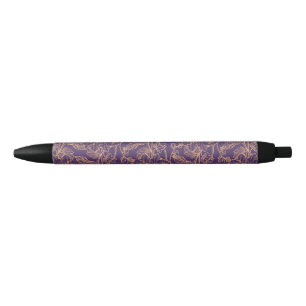 Bolígrafo De Tinta Negra Ornamento de hojas de uva