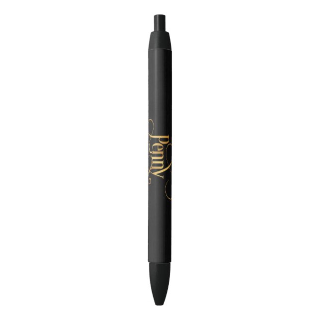 Bolígrafo De Tinta Negra Oro del penique de la caligrafía de la escritura (Frente vertical)