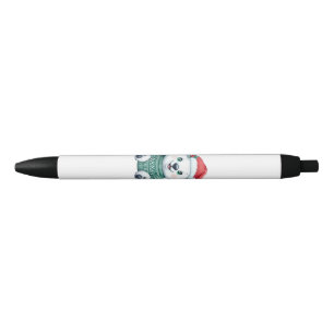 Bolígrafo De Tinta Negra Oso polar de Navidades cortos en suéter festivo