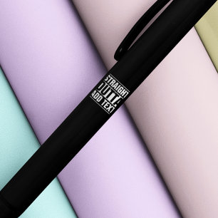 Bolígrafo De Tinta Negra OUTTA RECTO - añada su texto aquí/créelo para