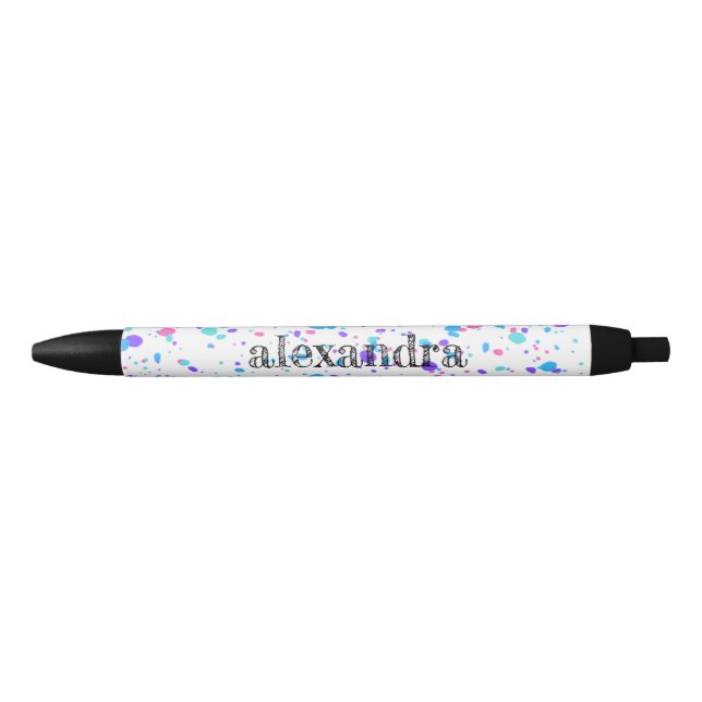 Bolígrafo De Tinta Negra Paint Splatt Name Ink Pen - Multi Pink (Anverso)