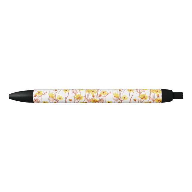 Bolígrafo De Tinta Negra Painted Yellow Daisies (Anverso)