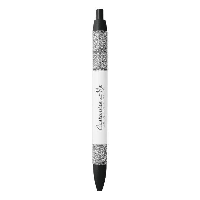 Bolígrafo De Tinta Negra Paisley Passion - Negro (Henna) (Frente vertical)