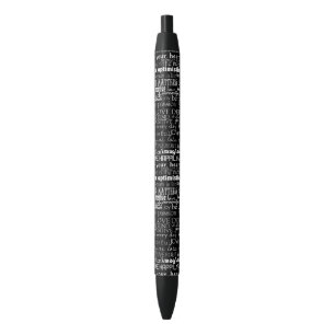 Bolígrafo De Tinta Negra Palabras inspiradoras blancos y negros
