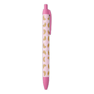 Bolígrafo De Tinta Negra Pan de panadería rosa crujiente kawaii