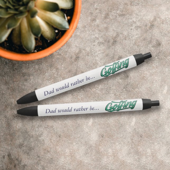 Bolígrafo De Tinta Negra Papá Prefiere Golfing Pen (Perfect pens for golfers who would rather be golfing)