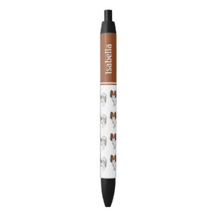 Bolígrafo De Tinta Negra Papillon Sable Rojo Perros Lindos Con Nombre Perso