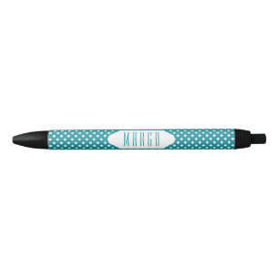 Bolígrafo De Tinta Negra Paquetes de polka azul/verde azulado y blanco de p