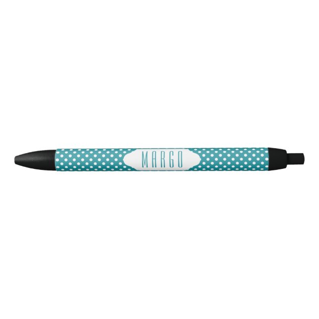 Bolígrafo De Tinta Negra Paquetes de polka azul/verde azulado y blanco de p (Anverso)
