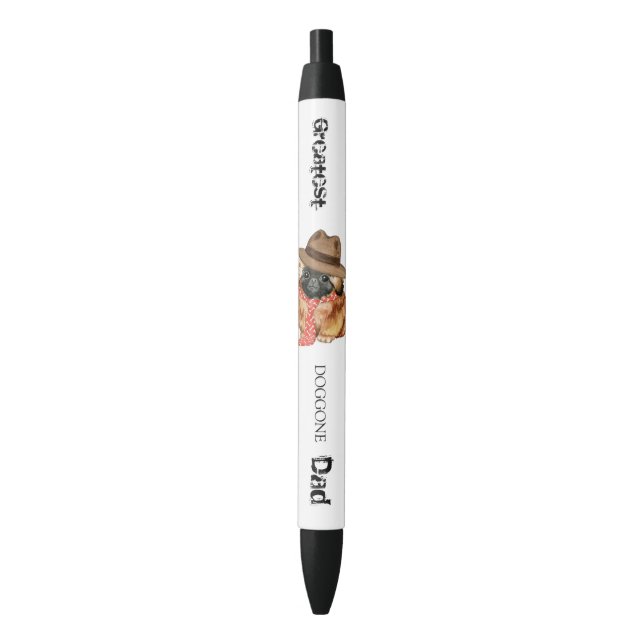 Bolígrafo de tinta negra para papá de Pekingese (Frente vertical)