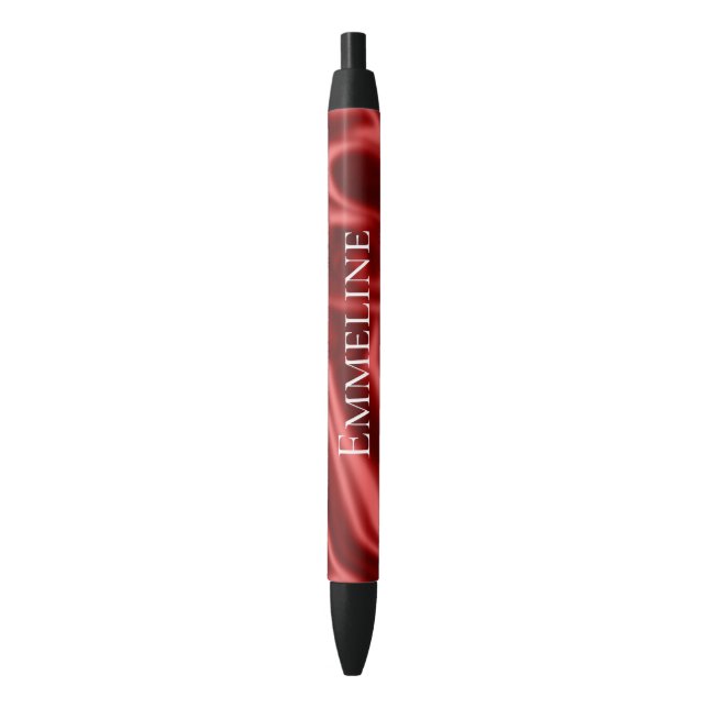 Bolígrafo De Tinta Negra Passion Red Romantic Faux Satin (Frente vertical)