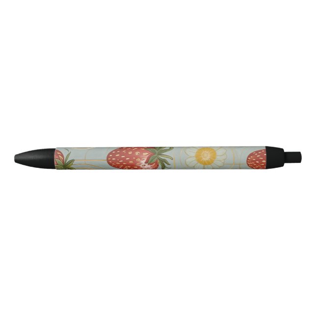 Bolígrafo De Tinta Negra Pastel Floral y Berry Delight (Anverso)
