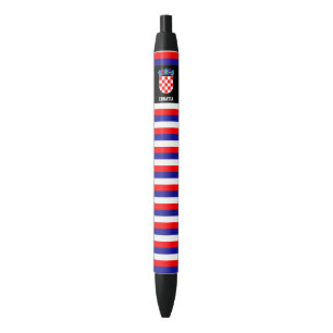 Bolígrafo De Tinta Negra Patriótico de la Bandera de Croacia