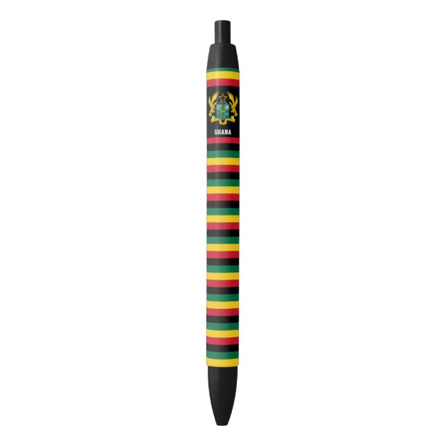 Bolígrafo De Tinta Negra Patriótico de la Bandera de Ghana (Frente vertical)