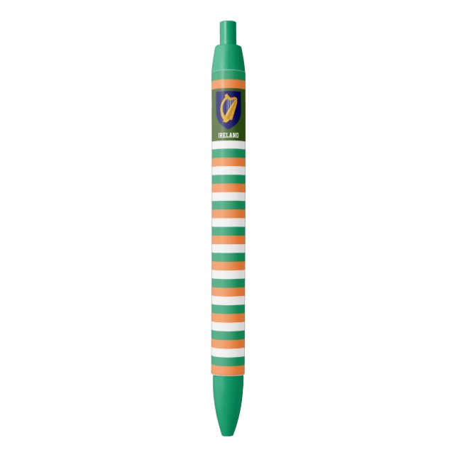 Bolígrafo De Tinta Negra Patriótico de la Bandera de Irlanda (Frente vertical)
