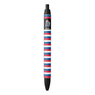 Bolígrafo De Tinta Negra Patriótico de la Bandera de Islandia