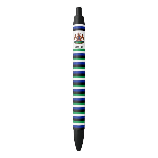 Bolígrafo De Tinta Negra Patriótico de la Bandera de Lesoto (Frente vertical)
