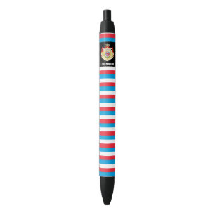 Bolígrafo De Tinta Negra Patriótico de la Bandera de Luxemburgo
